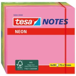 TESA Neon Notes 75x75mm 560040000 3 Farben ass. 6x80 Blatt