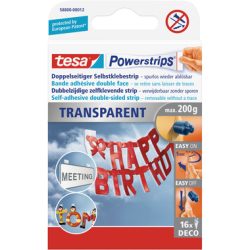 TESA Powerstrips Deco 16 St&uuml;ck 588000001 transparent, doppelseitig