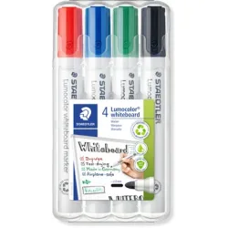 STAEDTLER Whiteboard Marker Lumocolor 351 Rundspitze Farbig sortiert 4 Stück