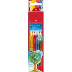 Faber-Castell Buntstifte-Set COLOUR GRIP mit 6 Farben im Kartonetui