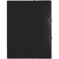 PAGNA Gummizugmappe A4 21613-01 schwarz PP 3 Einschlagklappen