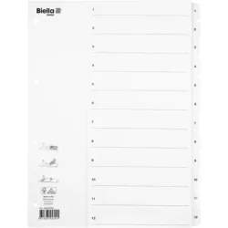 BIELLA Register Karton, SmartIndex A4 469412.01 1-12, weiss