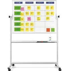 magnetoplan - Scrumboard, Standard-Set inkl. Zubehör, Tafel-BxH 1200 x 900 mm, mobil., One Size, Weiss