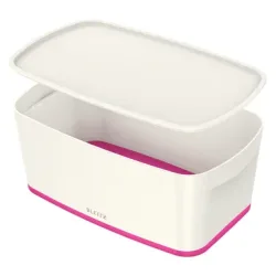 LEITZ MyBox Klein, mit Deckel 5lt 52291023 weiss/pink