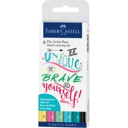 FABER-CASTELL Pitt Art Pen Handlettering 267116 Pastel 6 St&uuml;ck