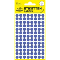 AVERY ZWECKFORM Markierungspunkte 8mm 3591 Blau, abl&ouml;sbar 4 Blatt