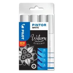 PILOT Marker Set Pintor B/M/F/EF S4/0537465 weiss, 4 St&uuml;ck