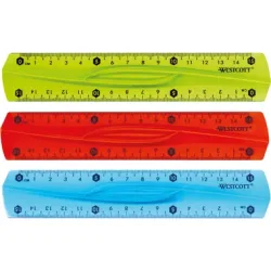 WESTCOTT Lineal, flexibel E-1022000 15cm blau/rot/gr&uuml;n