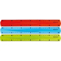 WESTCOTT Lineal, flexibel E-1022200 30cm blau/rot/gr&uuml;n
