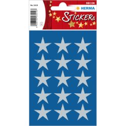 HERMA Sticker Sterne 22mm 3419 silber 45 St&uuml;ck/3 Blatt