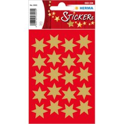 HERMA Sticker Sterne 21mm 3905 gold 60 St&uuml;ck/3 Blatt