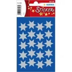HERMA Sticker Sterne 21mm 3906 silber 60 St&uuml;ck/3 Blatt