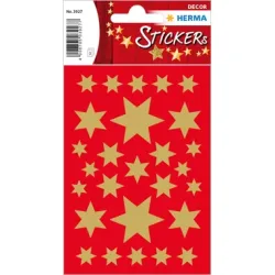 HERMA Sticker Sterne 3927 gold 81 St&uuml;ck/3 Blatt