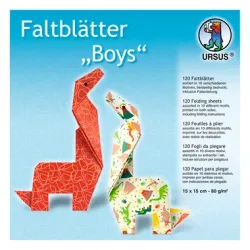 URSUS Faltbl&auml;tter Origami 15&times;15cm 38025599F Designs Boys ass. 120 Blatt