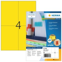 HERMA Etiketten SPECIAL 105x148mm 4396 gelb,perm. 400 St./100 Bl.