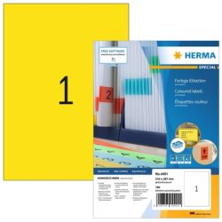 HERMA Etiketten SPECIAL 210x297mm 4401 gelb,perm. 100 St./100 Bl.