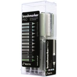 KARIN Brush Marker PRO 27C6 Grey colours 12 Stück