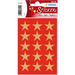 HERMA Sticker Sterne 3414 gold 45 St&uuml;ck/3 Blatt