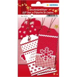 HERMA Geschenkanh&auml;nger Weihnachten 15274 rot 6 St&uuml;ck