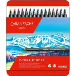 Caran d'Ache - Filzstift im Metalletui, 15 Stück, Multicolor