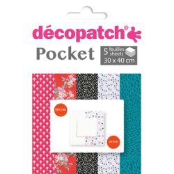 DECOPATCH Papier Pocket Nr. 2 DP002O 5 Blatt &agrave; 30x40cm