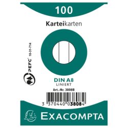 EXACOMPTA Karteikarten A8 X3808B liniert 100 Stk.