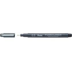 PENTEL Fineliner Pigment 0.5mm S20P-5A POINTLINER schwarz