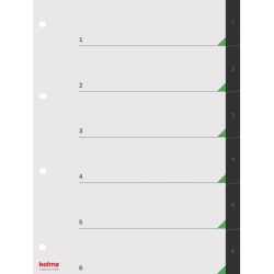 KOLMA Register LineaVerde A4 19.800.06 1-6, schwarz, recycling