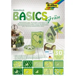 FOLIA Motivblock Basic 46549 gr&uuml;n, 30 Blatt