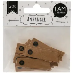 I AM CREATIVE Namens-Anh&auml;nger 4087.21 weiss, 20 St&uuml;ck