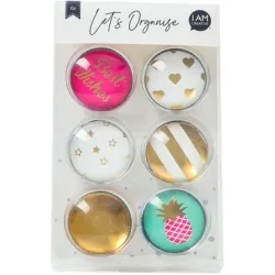 I AM CREATIVE Magnet Sommer Let`s Organize MAA4035.51 Glas, 3x1cm 6 St&uuml;ck