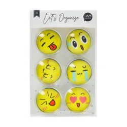 I AM CREATIVE Magnet Smiley Let`s Organize MAA4035.64 Glas, 30mm 6 St&uuml;ck
