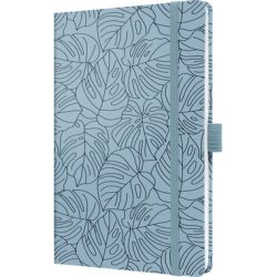 JOLIE Notizbuch Blue Monstera A5 JN353 hellblau, liniert 174 Blatt