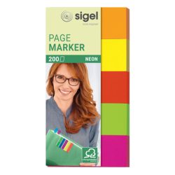 Sigel Haftmarker HN650 5 Block/Pack. Gelb, Grün, Orange, Pink, Rot