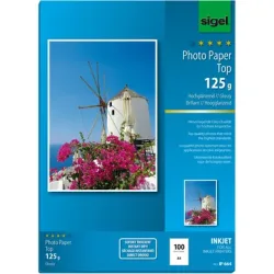 Sigel -  InkJet Fotopapier A4 IP664 125g,glossy, weiss 100 Blatt, One Size