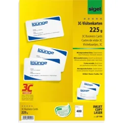 Sigel -  Visitenkarten 85x55mm LP799 weiss, 225g 400 Stück, One Size