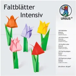 URSUS Faltbl&auml;tter Origami 20&times;20cm 2835199 10 Farben ass. 100 Blatt