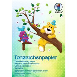 URSUS Tonzeichenpapier A4 2134699 130g. 10 Farben ass. 20 Blatt
