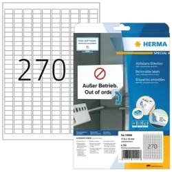 HERMA Etikett. Movables 17,8x10mm 10000 weiss,non-perm. 6750 St./25Bl.