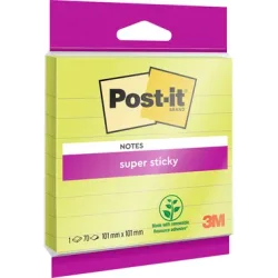 POST-IT Block Super Sticky 100x100mm XL-LL gr&uuml;n, 70 Bl., liniert, h&auml;ngbar
