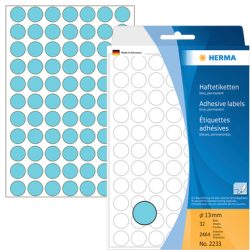 HERMA Etiketten rund 13mm 2233 blau 2464 St&uuml;ck