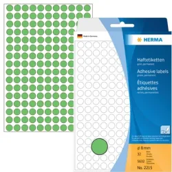 HERMA Haftetiketten rund 8mm 2215 gr&uuml;n 5632 St&uuml;ck