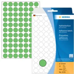 HERMA Etiketten rund 13mm 2235 gr&uuml;n 2464 St&uuml;ck
