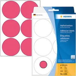HERMA Etiketten rund 50mm 2286 leuchtrot 144 St&uuml;ck