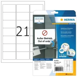 HERMA Etiketten Movables 63,5x38,1mm 5074 weiss,non-perm. 525 St./25 Bl.