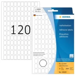 HERMA Etiketten Movables 8&times;12mm 10600 weiss, non perm. 3840 St&uuml;ck