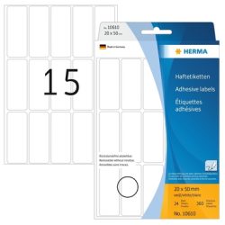 HERMA Etiketten Movables 20&times;50mm 10610 weiss, non perm. 480 St&uuml;ck