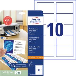 Zweckform C32010-10 Visitenkarten 85X54Mm ILK -