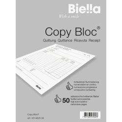BIELLA Quittung COPY-BLOC D/F/I/E A6 514625.00 selbstdurchschreib. 50x2 Blatt