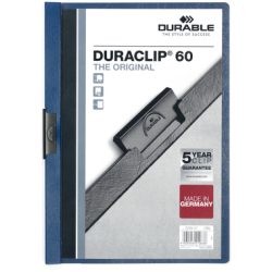 DURABLE Klemmhefter DURACLIP 60 2209/07 f&uuml;r 60 Blatt A4 dunkelblau
